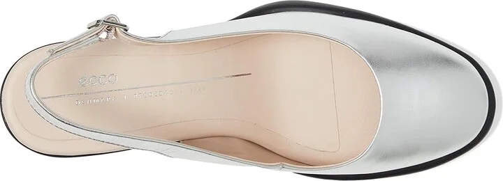 ECCO Sculpted 55 Luxe Slingback Pump High Heels Pure Silver : EU 37 (US Women's 6-6.5) M, Leather - Image 2