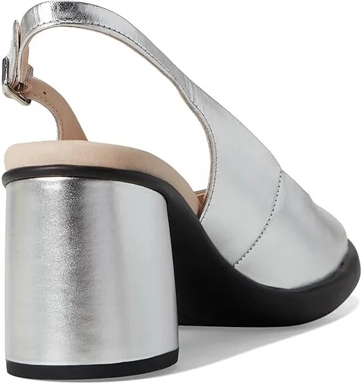 ECCO Sculpted 55 Luxe Slingback Pump High Heels Pure Silver : EU 37 (US Women's 6-6.5) M, Leather - Image 4