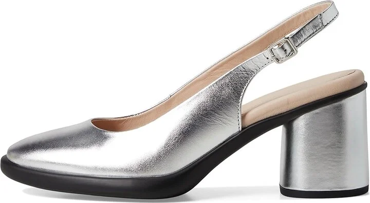ECCO Sculpted 55 Luxe Slingback Pump High Heels Pure Silver : EU 37 (US Women's 6-6.5) M, Leather - Image 6