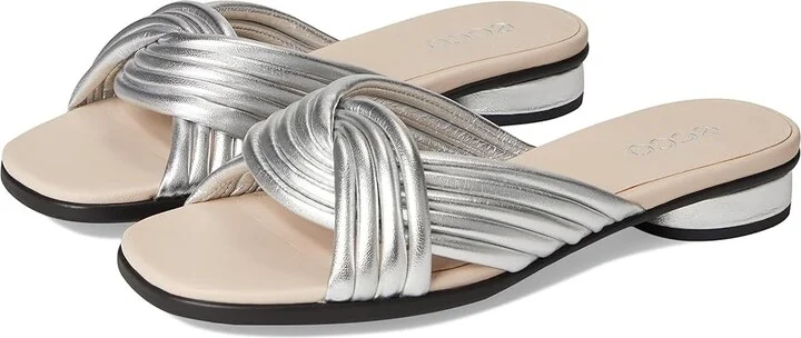 ECCO Sculpted Alba 25 Slide Sandal Women's Sandals Pure Silver : EU 35 (US Women's 4-4.5) M, Leather