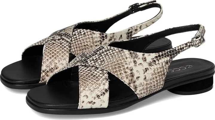 ECCO Sculpted Alba 25 Slingback Sandal Women's Sandals Dark Clay Snake Print : EU 40 (US Women's 9-9.5) M, Leather