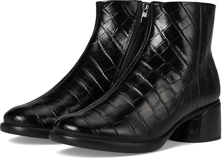 ECCO Sculpted Luxery 35MM Ankle Boot Women's Boots Black Reptile Print : EU 37 (US Women's 6-6.5) M, Leather/Rubber