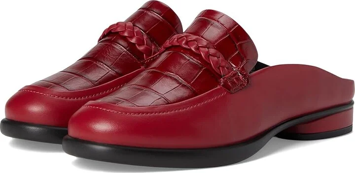 ECCO Sculpted Luxury Braided Mule Women's Flat Shoes Brick/Brick : EU 35 (US Women's 4-4.5) M, Leather