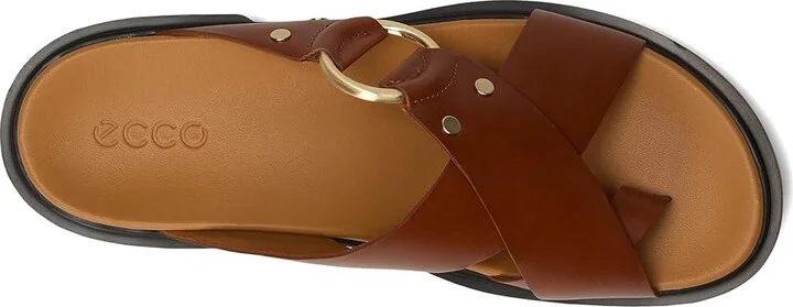 ECCO Seoul Toe Post Ring Ornament Slide Sandals Women's Wedge Shoes Amber : EU 37 (US Women's 6-6.5) B - Medium, Leather - Image 2