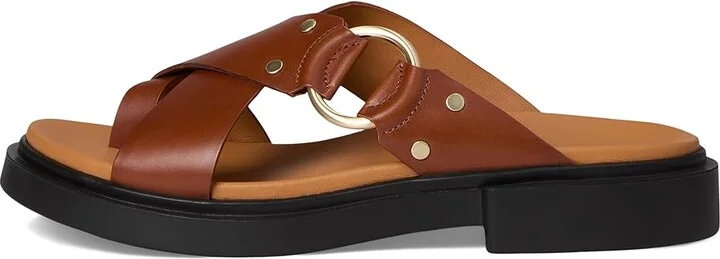 ECCO Seoul Toe Post Ring Ornament Slide Sandals Women's Wedge Shoes Amber : EU 37 (US Women's 6-6.5) B - Medium, Leather - Image 6
