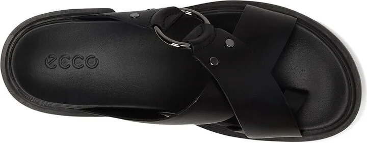ECCO Seoul Toe Post Ring Ornament Slide Sandals Women's Wedge Shoes Black : EU 41 (US Women's 10-10.5) B - Medium, Leather - Image 2