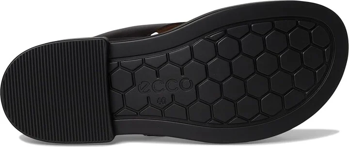 ECCO Seoul Toe Post Ring Ornament Slide Sandals Women's Wedge Shoes Coffee : EU 38 (US Women's 7-7.5) B - Medium, Leather - Image 3
