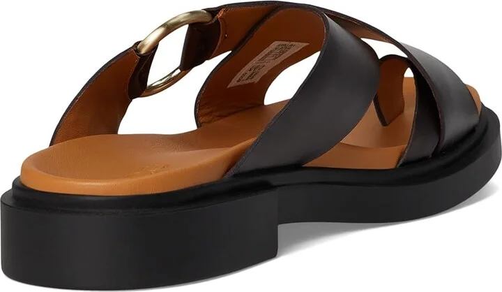ECCO Seoul Toe Post Ring Ornament Slide Sandals Women's Wedge Shoes Coffee : EU 38 (US Women's 7-7.5) B - Medium, Leather - Image 4