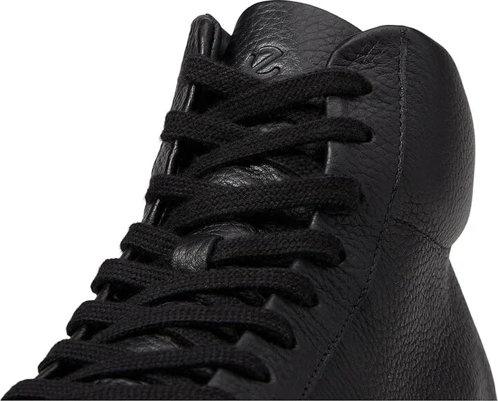 ECCO Soft 60 Premium High-Top Sneakers Men's Shoes Black Pebbled Leather : EU 39 (US Men's 5-5.5) M - Image 5