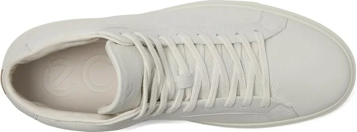 ECCO Soft 60 Premium High-Top Sneakers Men's Shoes White Pebbled Leather : EU 45 (US Men's 11-11.5) M - Image 2