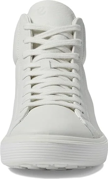 ECCO Soft 60 Premium High-Top Sneakers Men's Shoes White Pebbled Leather : EU 45 (US Men's 11-11.5) M - Image 5