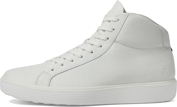 ECCO Soft 60 Premium High-Top Sneakers Men's Shoes White Pebbled Leather : EU 45 (US Men's 11-11.5) M - Image 6