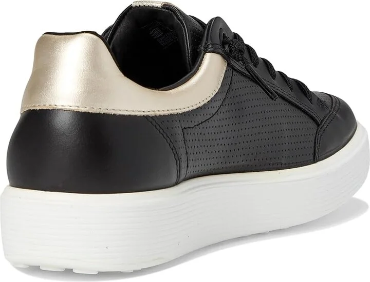 ECCO Soft 60 Sneaker Women's Dress Flat Shoes Black/Black/Pure White Gold : EU 37 (US Women's 6-6.5) M, Leather - Image 4