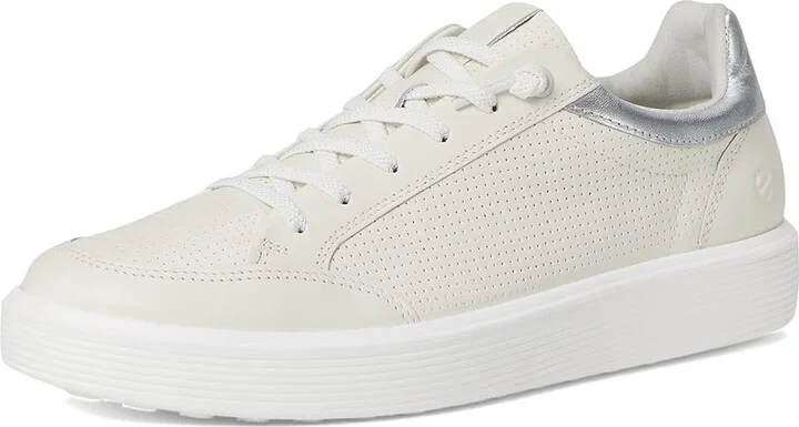 ECCO Soft 60 Sneaker Women's Dress Flat Shoes White/White/Pure Silver : EU 41 (US Women's 10-10.5) M, Leather - Image 5