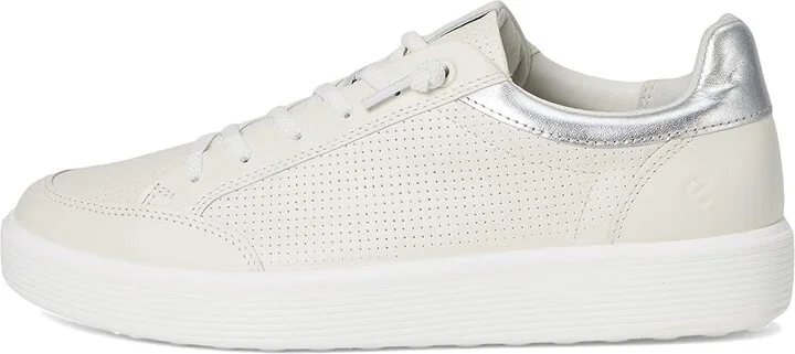 ECCO Soft 60 Sneaker Women's Dress Flat Shoes White/White/Pure Silver : EU 41 (US Women's 10-10.5) M, Leather - Image 6