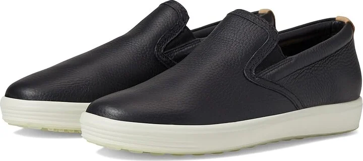 ECCO Soft 7 Casual Slip-On Sneaker Women's Shoes Black/Powder : EU 36 (US Women's 5-5.5) M, Leather