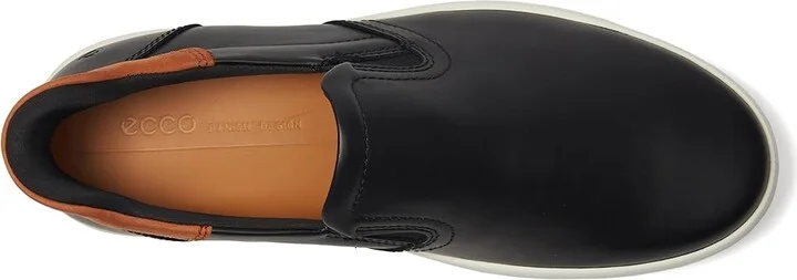 ECCO Soft 7 Easy Slip On Sneaker Men's Shoes Black/Cognac : EU 40 (US Men's 6-6.5) M, Leather - Image 2