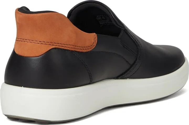 ECCO Soft 7 Easy Slip On Sneaker Men's Shoes Black/Cognac : EU 40 (US Men's 6-6.5) M, Leather - Image 4