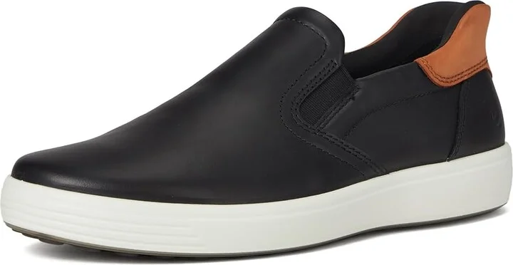 ECCO Soft 7 Easy Slip On Sneaker Men's Shoes Black/Cognac : EU 40 (US Men's 6-6.5) M, Leather - Image 5