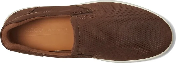 ECCO Soft 7 Easy Slip On Sneaker Men's Shoes Cocoa Brown : EU 45 (US Men's 11-11.5) M, Leather - Image 2