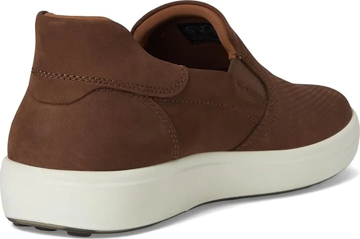 ECCO Soft 7 Easy Slip On Sneaker Men's Shoes Cocoa Brown : EU 45 (US Men's 11-11.5) M, Leather - Image 4