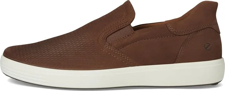 ECCO Soft 7 Easy Slip On Sneaker Men's Shoes Cocoa Brown : EU 45 (US Men's 11-11.5) M, Leather - Image 6