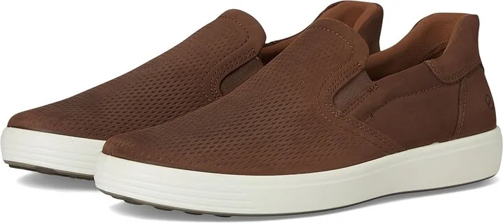 ECCO Soft 7 Easy Slip On Sneaker Men's Shoes Cocoa Brown : EU 45 (US Men's 11-11.5) M, Leather