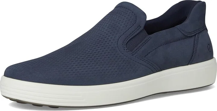 ECCO Soft 7 Easy Slip On Sneaker Men's Shoes Marine : EU 39 (US Men's 5-5.5) M, Leather - Image 5