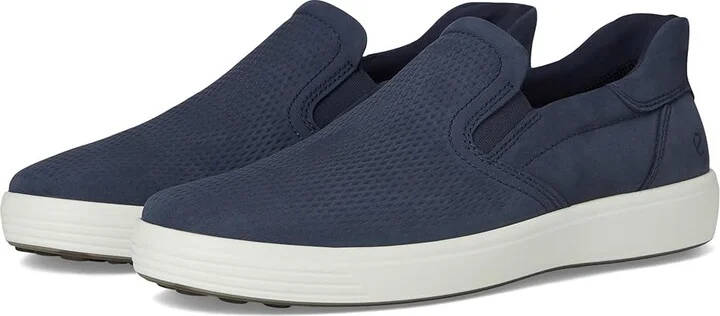 ECCO Soft 7 Easy Slip On Sneaker Men's Shoes Marine : EU 39 (US Men's 5-5.5) M, Leather