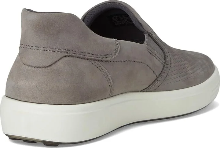 ECCO Soft 7 Easy Slip On Sneaker Men's Shoes Steel : EU 46 (US Men's 12-12.5) M, Leather - Image 4