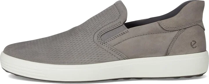 ECCO Soft 7 Easy Slip On Sneaker Men's Shoes Steel : EU 46 (US Men's 12-12.5) M, Leather - Image 6