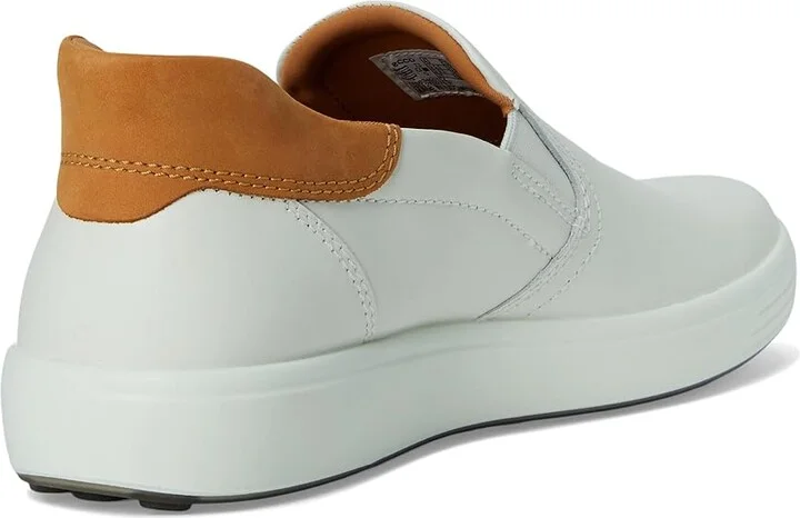 ECCO Soft 7 Easy Slip On Sneaker Men's Shoes White/Lion : EU 45 (US Men's 11-11.5) M, Leather - Image 4