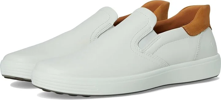 ECCO Soft 7 Easy Slip On Sneaker Men's Shoes White/Lion : EU 45 (US Men's 11-11.5) M, Leather