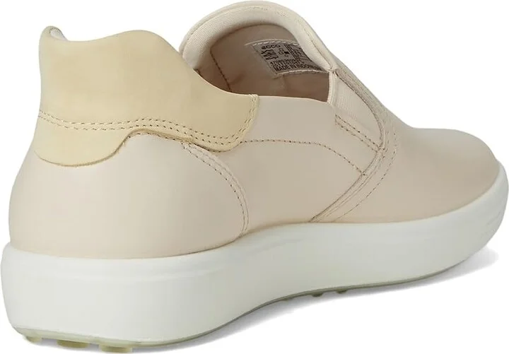 ECCO Soft 7 Easy Slip-On Sneaker Women's Shoes Limestone/Straw : EU 39 (US Women's 8-8.5) M, Leather - Image 4