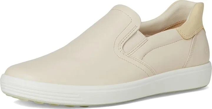 ECCO Soft 7 Easy Slip-On Sneaker Women's Shoes Limestone/Straw : EU 39 (US Women's 8-8.5) M, Leather - Image 5
