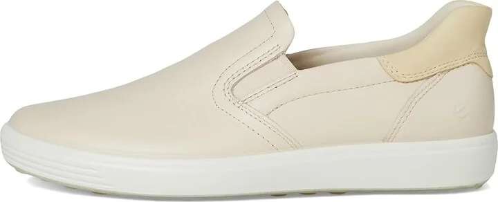 ECCO Soft 7 Easy Slip-On Sneaker Women's Shoes Limestone/Straw : EU 39 (US Women's 8-8.5) M, Leather - Image 6