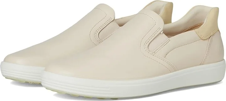 ECCO Soft 7 Easy Slip-On Sneaker Women's Shoes Limestone/Straw : EU 39 (US Women's 8-8.5) M, Leather