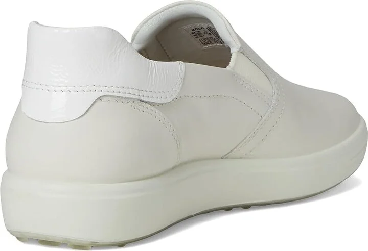 ECCO Soft 7 Easy Slip-On Sneaker Women's Shoes White/Patent White : EU 37 (US Women's 6-6.5) M, Leather - Image 4