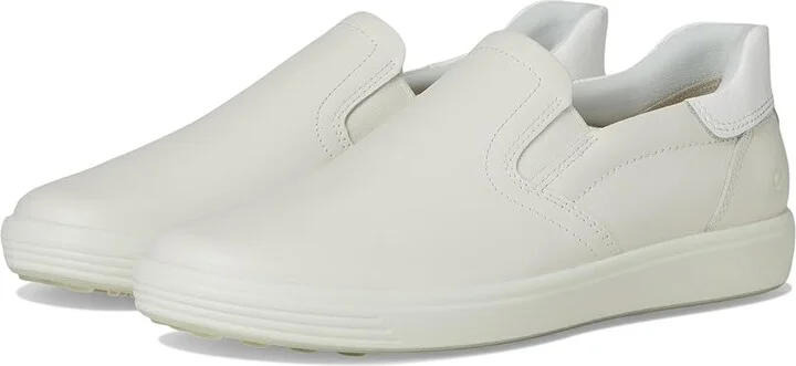 ECCO Soft 7 Easy Slip-On Sneaker Women's Shoes White/Patent White : EU 37 (US Women's 6-6.5) M, Leather