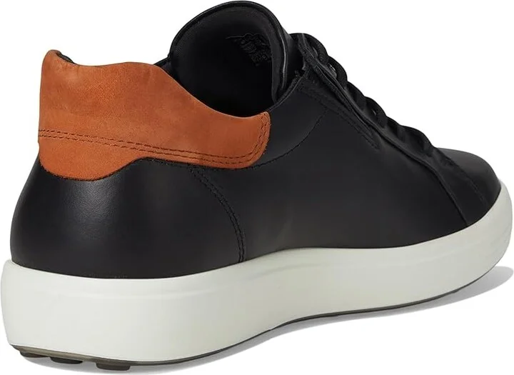 ECCO Soft 7 Easy Slip Sneaker Men's Shoes Black/Cognac : EU 44 (US Men's 10-10.5) M, Leather - Image 4