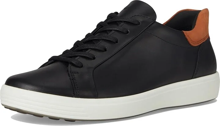 ECCO Soft 7 Easy Slip Sneaker Men's Shoes Black/Cognac : EU 44 (US Men's 10-10.5) M, Leather - Image 5