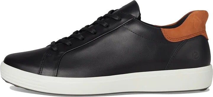 ECCO Soft 7 Easy Slip Sneaker Men's Shoes Black/Cognac : EU 44 (US Men's 10-10.5) M, Leather - Image 6