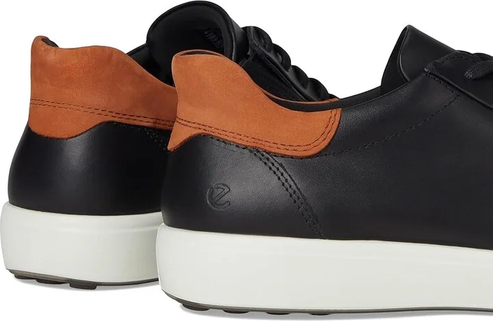 ECCO Soft 7 Easy Slip Sneaker Men's Shoes Black/Cognac : EU 44 (US Men's 10-10.5) M, Leather - Image 7