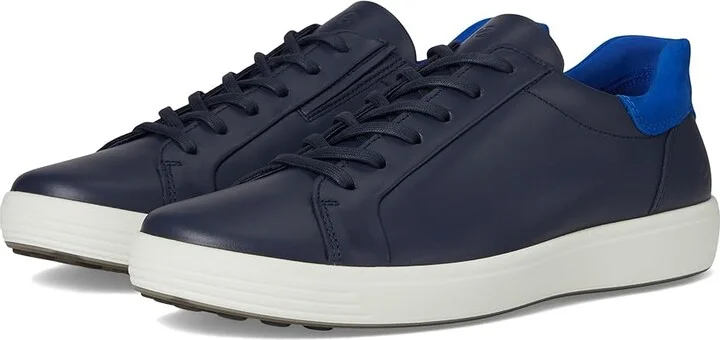 ECCO Soft 7 Easy Slip Sneaker Men's Shoes Marine/Virtual : EU 45 (US Men's 11-11.5) M, Leather