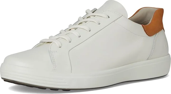 ECCO Soft 7 Easy Slip Sneaker Men's Shoes White/Lion : EU 41 (US Men's 7-7.5) M, Leather - Image 5