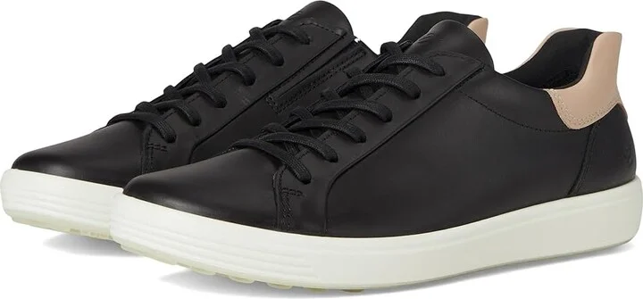 ECCO Soft 7 Easy Slip Sneaker Women's Shoes Black/Rose Dust : EU 39 (US Women's 8-8.5) M, Leather