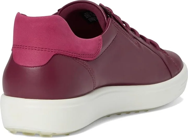 ECCO Soft 7 Easy Slip Sneaker Women's Shoes Dark Ruby/Red Plum Nubuck : EU 35 (US Women's 4-4.5) M, Leather - Image 4