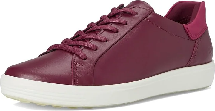 ECCO Soft 7 Easy Slip Sneaker Women's Shoes Dark Ruby/Red Plum Nubuck : EU 35 (US Women's 4-4.5) M, Leather - Image 5