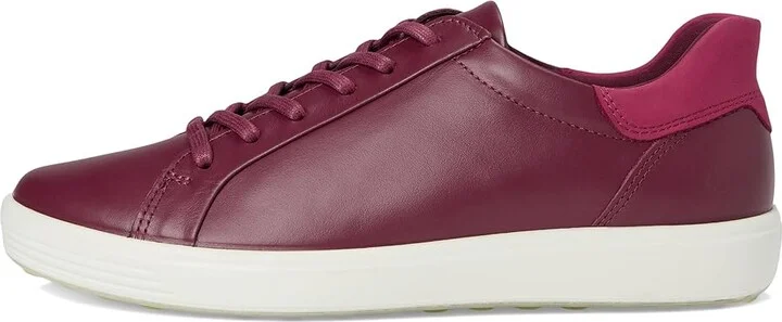 ECCO Soft 7 Easy Slip Sneaker Women's Shoes Dark Ruby/Red Plum Nubuck : EU 35 (US Women's 4-4.5) M, Leather - Image 6