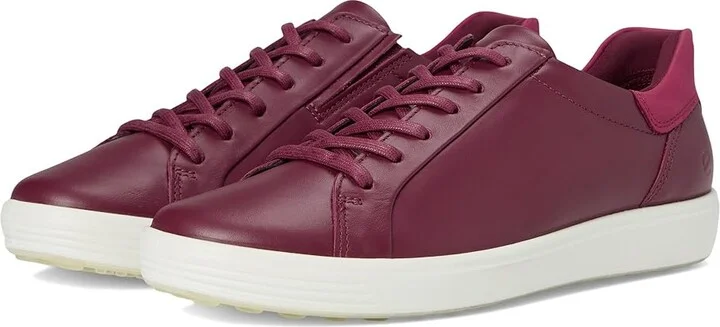 ECCO Soft 7 Easy Slip Sneaker Women's Shoes Dark Ruby/Red Plum Nubuck : EU 35 (US Women's 4-4.5) M, Leather